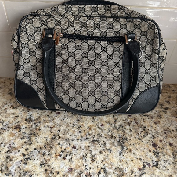 Gucci Blue Shoulder Bag with Red and Green Stripe - Picture 4 of 5